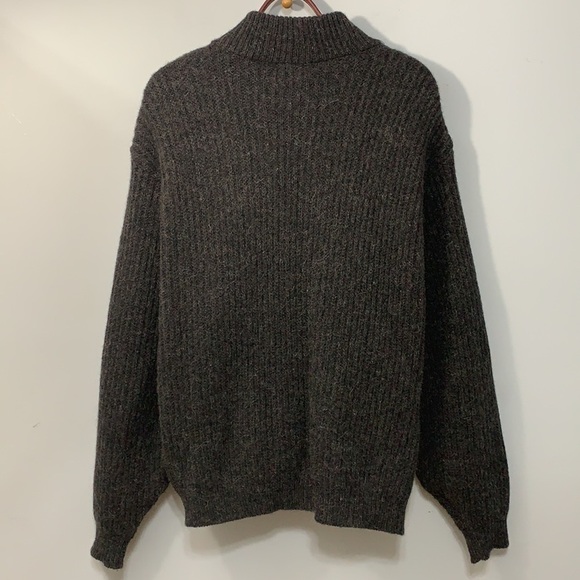 LL Bean Vintage Wool Alpaca Ribbed Thick Knit Zipper Cardigan Jacket Sweater XL - Picture 17 of 17